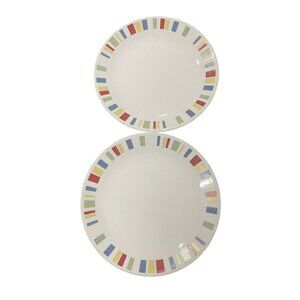 Corelle Vitrelle Break & Chip Resistant Plates Made In USA 10 inch Set Of 2